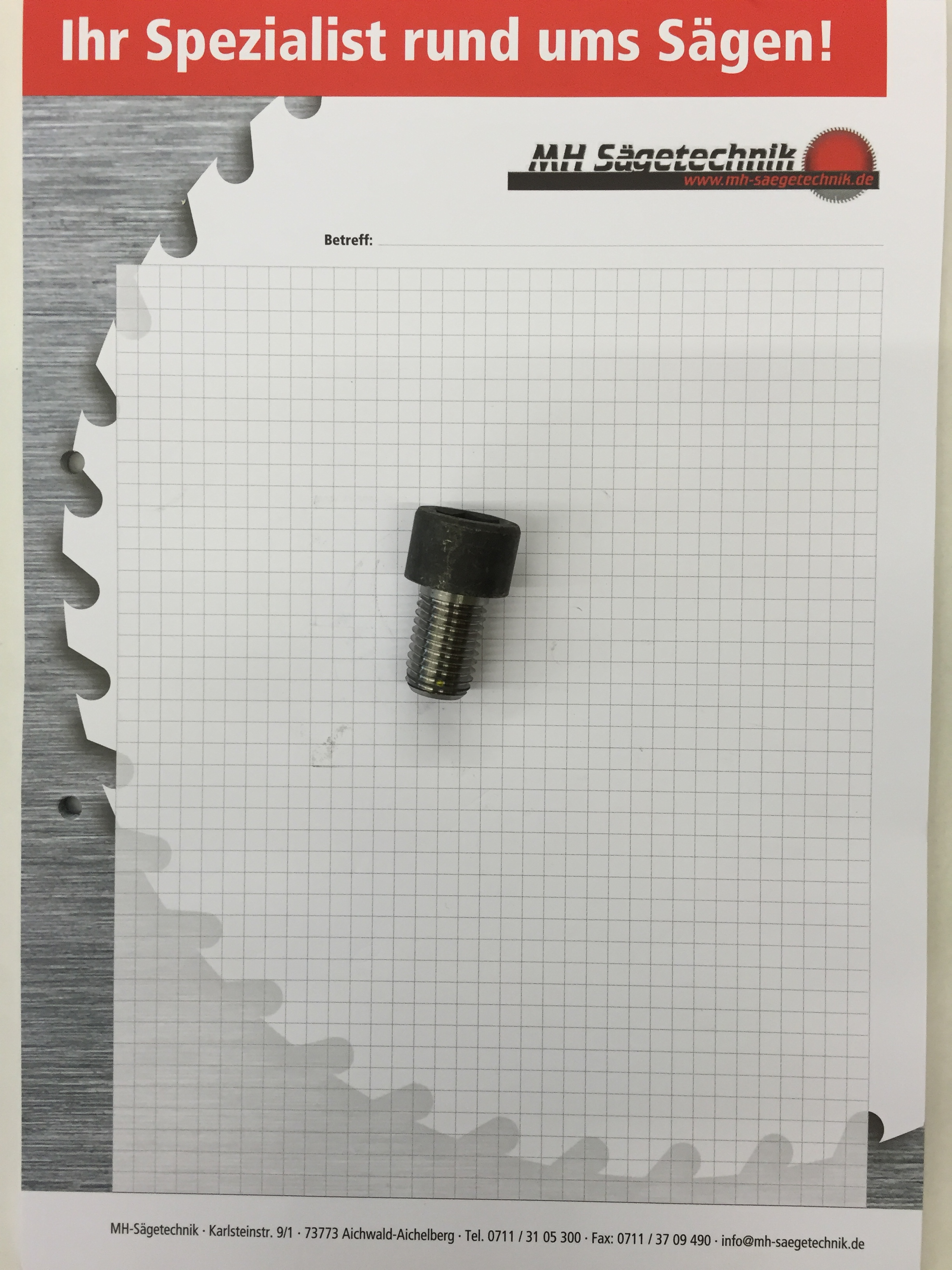 Sägeblattschraube M16x25 mm, Linksgewinde
