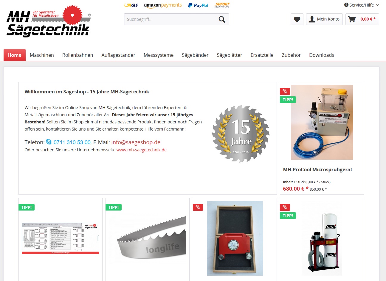 Onlineshop Screenshot