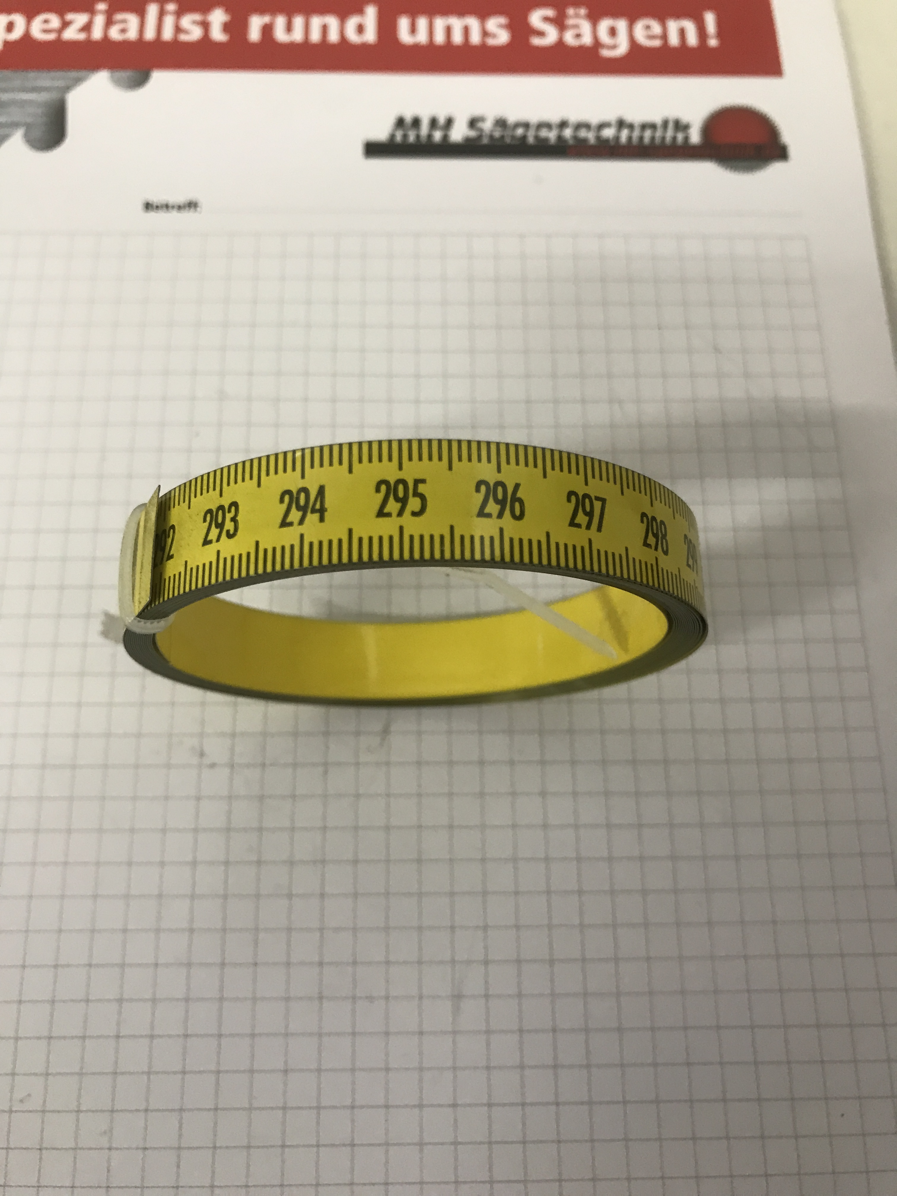 Maßband für Längenanschlag 13 mm Rechtsmessend